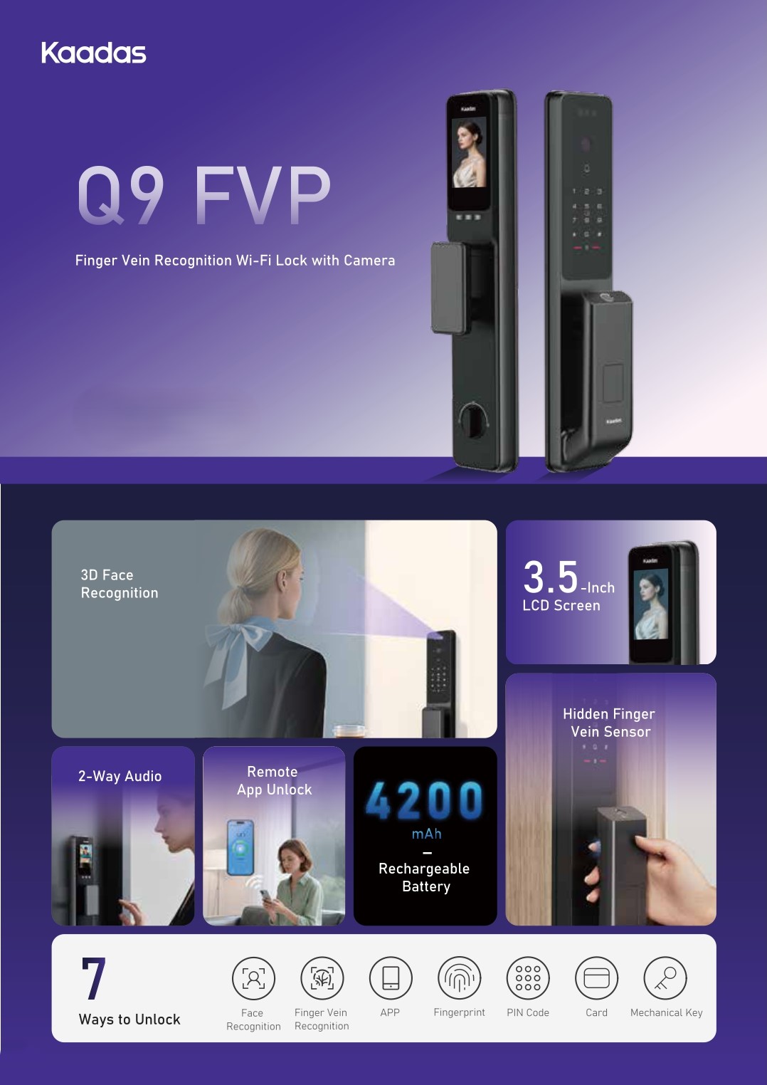 Kaadas Q9 FVP smart lock